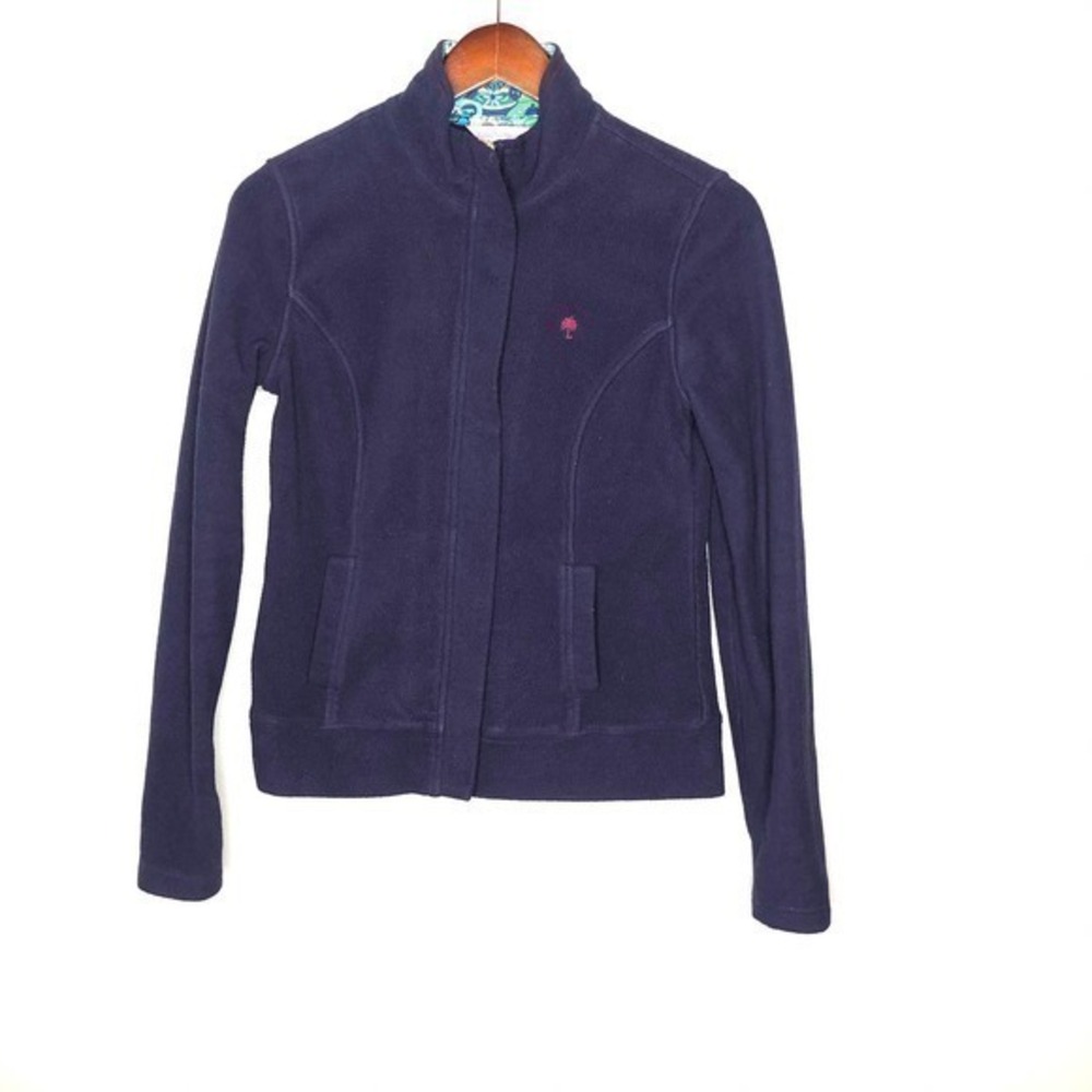 Lilly Pulitzer navy blue zip up fleece jacket